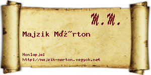 Majzik Márton névjegykártya